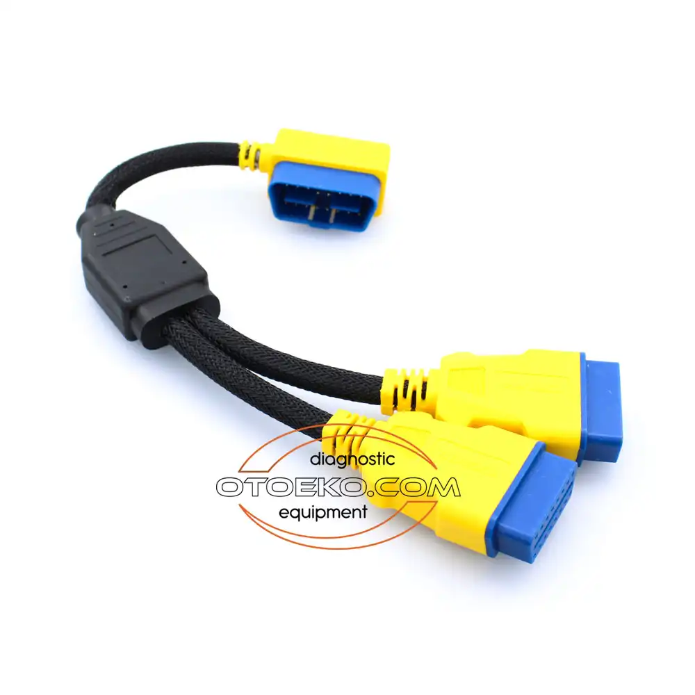 كابل قسام وتمديد AUTOOL OBD2 ثنائي المخرج بطول 35 سم